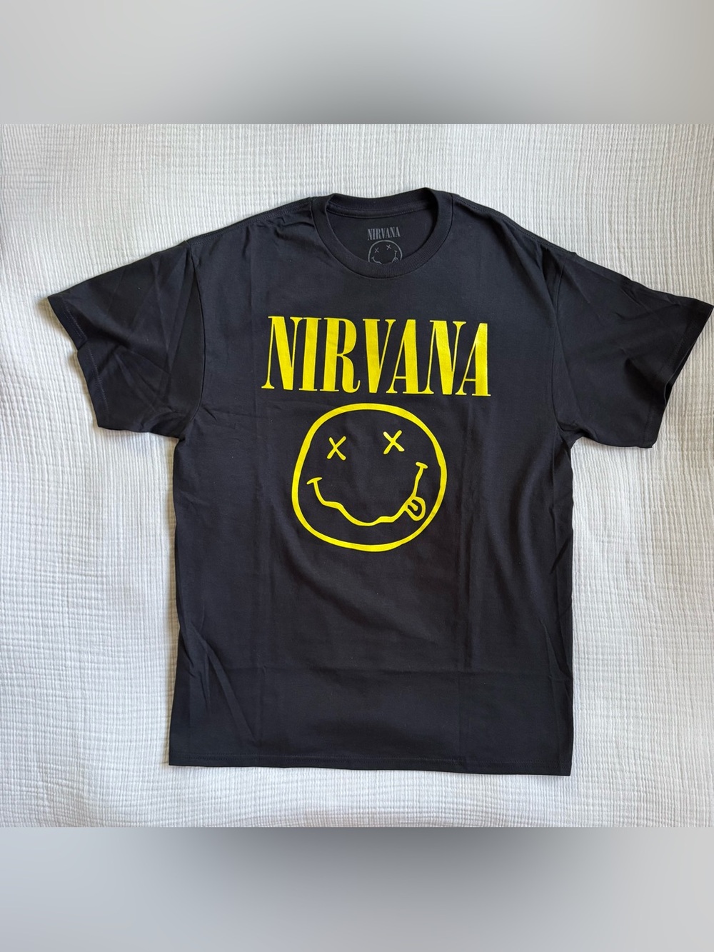 NWOT Nirvana Black Smiley T-shirt
